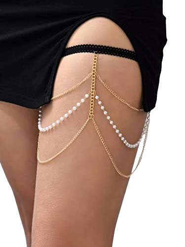 Gorgeous Thigh Chain with pearls layer